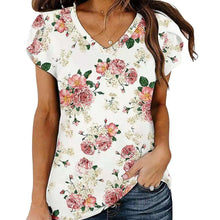 Load image into Gallery viewer, Oversize Women T Shirt Summer Short Sleeve V-Neck Casual Streetwear Tops Plus Size Ladies 3D Floral Printed Tee 2021