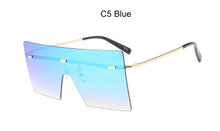 Load image into Gallery viewer, Oversized Brown Sunglasses Women Retro Vintage Sunglasses Luxury Brand Rimless Eyewear oculos de sol feminino Big Shades