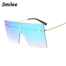 Load image into Gallery viewer, Oversized Brown Sunglasses Women Retro Vintage Sunglasses Luxury Brand Rimless Eyewear oculos de sol feminino Big Shades