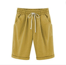 Load image into Gallery viewer, Oversized Women Summer Cotton linen Shorts Casual Ladies Drawstring Elastic Loose Short Trousers Plus Size S-8XL WDC2019