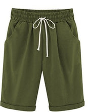 Load image into Gallery viewer, Oversized Women Summer Cotton linen Shorts Casual Ladies Drawstring Elastic Loose Short Trousers Plus Size S-8XL WDC2019