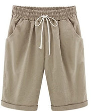 Load image into Gallery viewer, Oversized Women Summer Cotton linen Shorts Casual Ladies Drawstring Elastic Loose Short Trousers Plus Size S-8XL WDC2019