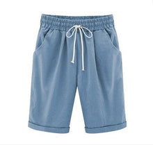 Load image into Gallery viewer, Oversized Women Summer Cotton linen Shorts Casual Ladies Drawstring Elastic Loose Short Trousers Plus Size S-8XL WDC2019