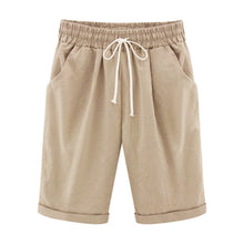 Load image into Gallery viewer, Oversized Women Summer Cotton linen Shorts Casual Ladies Drawstring Elastic Loose Short Trousers Plus Size S-8XL WDC2019