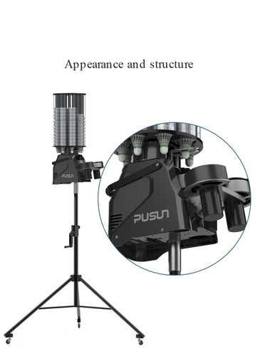 Free shipping osherhome Badminton Training Machine Automatic Badminton Serve Equipment Practice Device Intermediate Solo Trainer Shuttlecocks Feeder Shooter wit