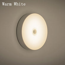 Load image into Gallery viewer, PIR Motion Sensor LED Night Light USB Rechargeable Night Lamp For Kitchen Cabinet Wardrobe Lamp Staircase Wireless Closet Light