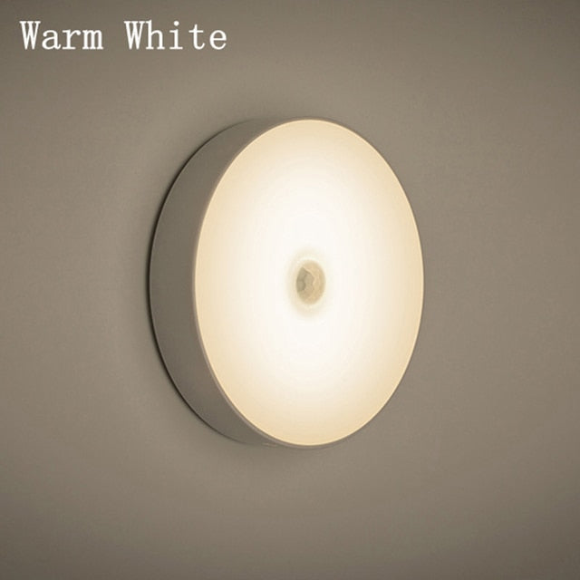 PIR Motion Sensor LED Night Light USB Rechargeable Night Lamp For Kitchen Cabinet Wardrobe Lamp Staircase Wireless Closet Light