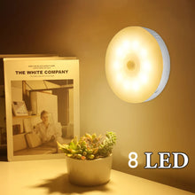 Load image into Gallery viewer, PIR Motion Sensor LED Night Light USB Rechargeable Night Lamp For Kitchen Cabinet Wardrobe Lamp Staircase Wireless Closet Light