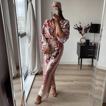 Load image into Gallery viewer, PUWD Elegant Woman Red Print Shirt Suits 2021 Spring Fashion Ladies Indie Folk Suits Ladies Vinatge Beach Suits