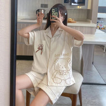 Load image into Gallery viewer, Pajama Set Woman 2 Pieces Summer New Sleepwear Ladies Casual Loose Small Fresh Wind Short-Sleeved Shorts Fashion Homewear