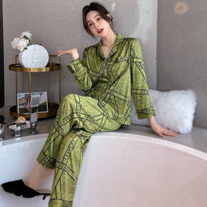 Pajama Set Women Silk Sleepwear Set Sleep Tops Satin Pajamas Two Piece Set Summer Pj Sets for Women Lounge Sets Lingere