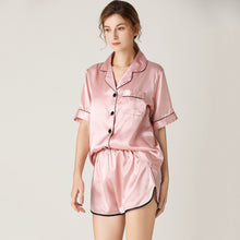Load image into Gallery viewer, Pajama Sets Summer Sleepwear Women Pajamas Silk Sleepwear Set Printing Nightwear Two Piece Suit Home Clothes Nightgown Nightie
