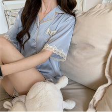 Load image into Gallery viewer, Pajamas For Women Silk Pyama Woman Set Summer Thin Section Suitable For Going Out Satin Home Dress Women&#39;S 2 Piece Set