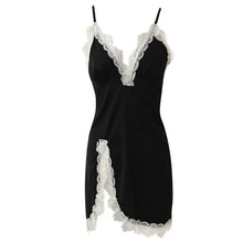 Load image into Gallery viewer, Pajamas For Women With Chest Pad Sexy Suspender Lingerie Women Lace Hot Nightwear Chemise Night Dress Women Satin Home Wear