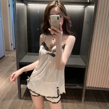 Load image into Gallery viewer, Pajamas Women&#39;S Summer Silk Pajamas Sling Thin Section Sexy Charming Shorts Women&#39;S 2 Piece Set Summer Home Clothes