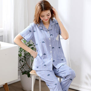 Pajamas Women Sleepwear Summer Shorts Pyjamas Cotton Soft Breathable Pijamas Fashion Homewear Women Love Print Sleepwear