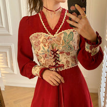 Load image into Gallery viewer, Patchwork Party Dress Women Spring Elegant Designer Lace Midi Dress Female Casual Print French Retro Korean Dress Women 2021 New