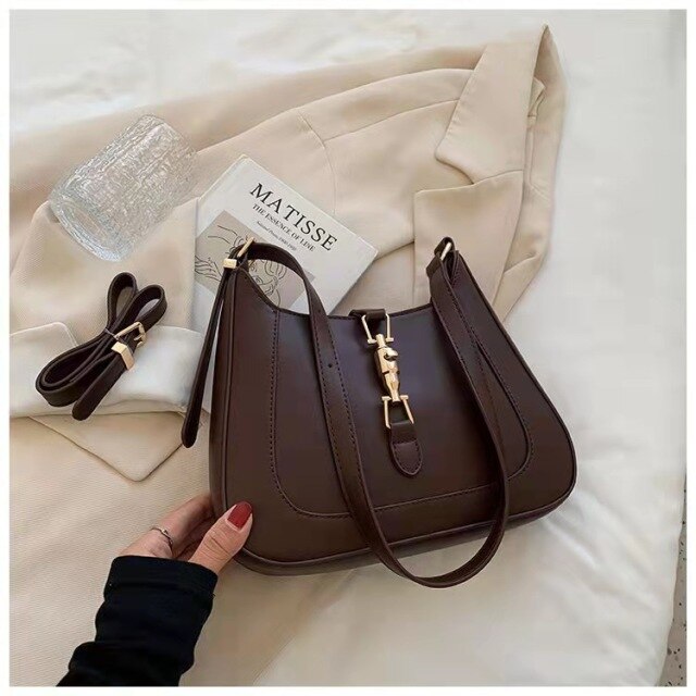 Personalized lock 2021 new fashion retro messenger bag ladies underarm commuter big bag