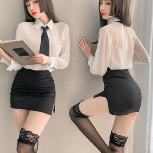 Perspective Teacher Suit Outfit Sexy Hot Erotic Overalls Fantasias Femme Costume Secretary Uniform Cosplay Sex Crazy Excitement