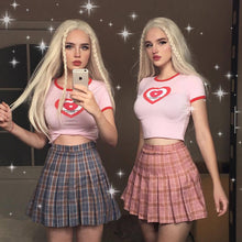 Load image into Gallery viewer, Pink Pleated Satin Skirt School Vacation Sexy Skirt High Waist Pleated Mini Skirt Women&#39;s Fashion Slim Waist Casual Tennis Skirt