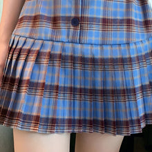 Load image into Gallery viewer, Plaid Elegant Dress Summer Women Short Sleeve High Waist Vintage Dresses Female Korean Fashion Lady Clothes Vestido De Mujer New