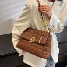 Load image into Gallery viewer, Plaid PU Leather Small Soft Chain Shoulder Side Bags Designer Padded Woman Handbag Quilted Crossbody Bag Female 2022 In Trend