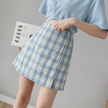 Load image into Gallery viewer, Plaid Women Mini Skirt Summer Sexy High Waist Chic A Line Preppy Style Girls Dance Skirt Causal Zipper Slim Kawaii Faldas