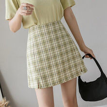 Load image into Gallery viewer, Plaid Women Mini Skirt Summer Sexy High Waist Chic A Line Preppy Style Girls Dance Skirt Causal Zipper Slim Kawaii Faldas