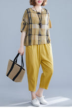 Load image into Gallery viewer, Plaid top 2 Piece Set Outfits for Women Fashion Matching Co-ord Set Plus Size and Pant Suits 2021 Summer Designer Clothing