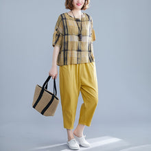 Load image into Gallery viewer, Plaid top 2 Piece Set Outfits for Women Fashion Matching Co-ord Set Plus Size and Pant Suits 2021 Summer Designer Clothing