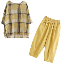 Load image into Gallery viewer, Plaid top 2 Piece Set Outfits for Women Fashion Matching Co-ord Set Plus Size and Pant Suits 2021 Summer Designer Clothing