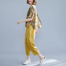 Load image into Gallery viewer, Plaid top 2 Piece Set Outfits for Women Fashion Matching Co-ord Set Plus Size and Pant Suits 2021 Summer Designer Clothing