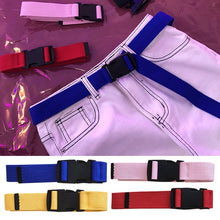 Load image into Gallery viewer, Plastic Buckle Canvas Long Belt for Women Black Red White Female Waist Belt Strap Girls Jeans Pants Waistband Ceinture Femme