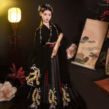 Load image into Gallery viewer, Plus Size 2XL Hanfu Women Chinese Traditional Luxury Hanfu Female Cosplay Costume Black White Hanfu Dress For Women Oversied