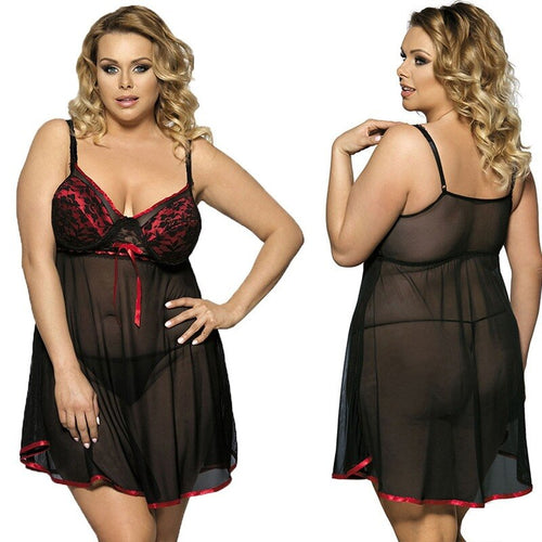 Plus Size Erotic Chemises Women's Dress Porn Sexy Lingerie Sexy Underwear Lace Nightdress DressesЭкзотические костюмы  Lingerie