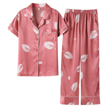 Load image into Gallery viewer, Plus Size Home Clothes Summer Spring New Sleepwear Silk Satin High Quality Print Women Pajamas Sets Home Clothing