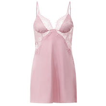 Load image into Gallery viewer, Plus Size Sexy Nightwear Women&#39;s Sleepwear Perspective Lace Nightdress Thin Homewear Silk Sleeveless Nightgown Night Dress