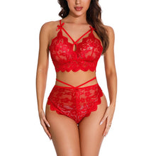 Load image into Gallery viewer, Plus Size Sexy Women Underwear Lingerie Set Three-point Erotic Lingerie Sexy Lace Bra Panties 2PCS Suit Pajamas Cosplay Lingerie