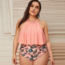 Load image into Gallery viewer, Plus Size Swimwear Women High Waist Bikini Set Two Pieces Swimsuit Female Large Size Bikini 2020 Bathing Suit Summer Beach Wear