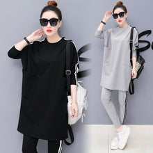 Load image into Gallery viewer, Plus Size Tracksuit Women Two Piece Set Spring Autumn Clothes Oversize Long  Sleeve Sweatshirt Top and Pencil Pants Suit Outifts