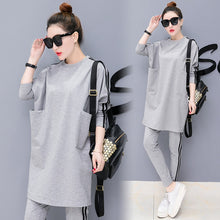 Load image into Gallery viewer, Plus Size Tracksuit Women Two Piece Set Spring Autumn Clothes Oversize Long  Sleeve Sweatshirt Top and Pencil Pants Suit Outifts