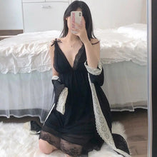 Load image into Gallery viewer, Plus Size Women Pajamas Can Be Worn Outside The Home Clothes Sexy Lingerie Lace Suspender Skirt Womens 2 Piece Sets Summer