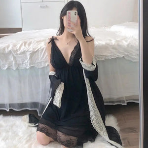 Plus Size Women Pajamas Can Be Worn Outside The Home Clothes Sexy Lingerie Lace Suspender Skirt Womens 2 Piece Sets Summer