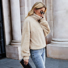 Load image into Gallery viewer, Plus Velvet Thickened Autumn And Winter Double-sided Velvet Long-sleeve Zipper Pullover Lapel Sweater Coat Jacket Women's