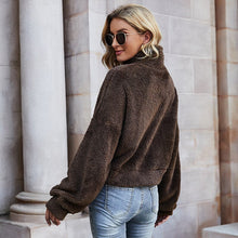 Load image into Gallery viewer, Plus Velvet Thickened Autumn And Winter Double-sided Velvet Long-sleeve Zipper Pullover Lapel Sweater Coat Jacket Women's