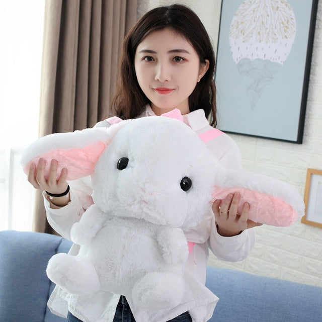 Plush Rabbit Long Ear Bunny Bag Plushie Doll Plush Toys Children Backpack for Girls Kids