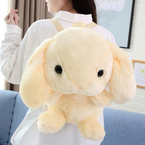 Plush Rabbit Long Ear Bunny Bag Plushie Doll Plush Toys Children Backpack for Girls Kids