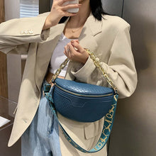 Load image into Gallery viewer, Pochete feminina de couro artificial, bolsa de cintura transversal de ombro, peito para viagem