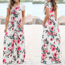 Load image into Gallery viewer, Pocket Tunic Maxi 2019 Summer Long Dress Floral Print Boho Beach Dress Women Evening Party Dress Sundress Vestidos De Festa XXL