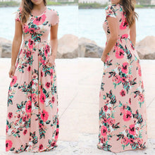 Load image into Gallery viewer, Pocket Tunic Maxi 2019 Summer Long Dress Floral Print Boho Beach Dress Women Evening Party Dress Sundress Vestidos De Festa XXL